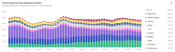 TOP 10 Chains by Active Address. Source: Token Terminal